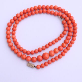 Vintage Coral Necklace Natural Undyed Coral Beads 61gr