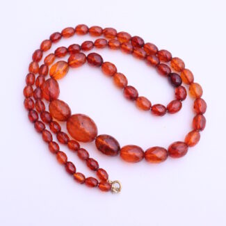 Antique Natural Faceted Koningsberg Honey Butterscotch Amber Necklace 44gr