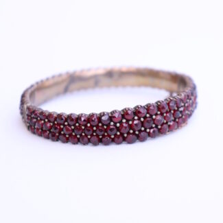 Antique Victorian Bohemian Garnet Bracelet Tombac Gilded