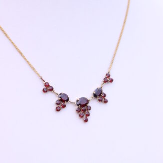 Garnet Necklace Collier Yellow Gold 333