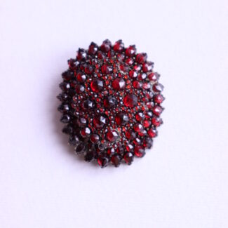 Antique Bohemian Garnet Brooch Tombac Gold Filled