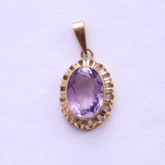 Vintage Amethyst Pendant 8k Yellow Gold