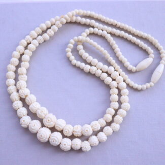 Carved Cow Bone Two Necklaces