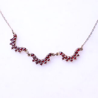 Vintage Bohemian Garnet Necklace Collier Silver 900 Czechoslovakia
