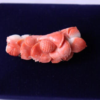Vintage Carved Japanese Momo Coral Obidome Kimono Accessory